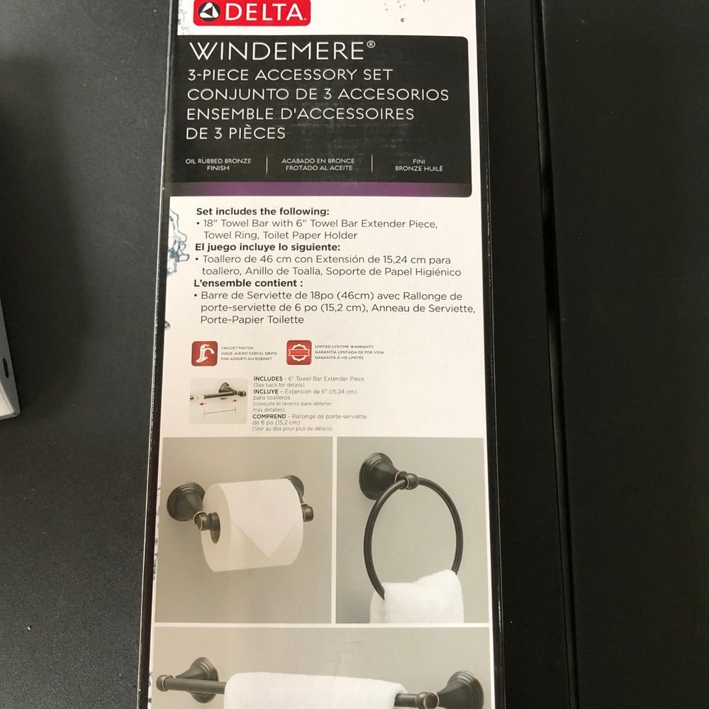Delta Windemere WIN63-OB 3 Piece Bath Accessory Set Oil Rubbed Bronze Finish